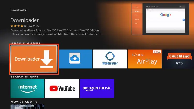 välj "downloader"