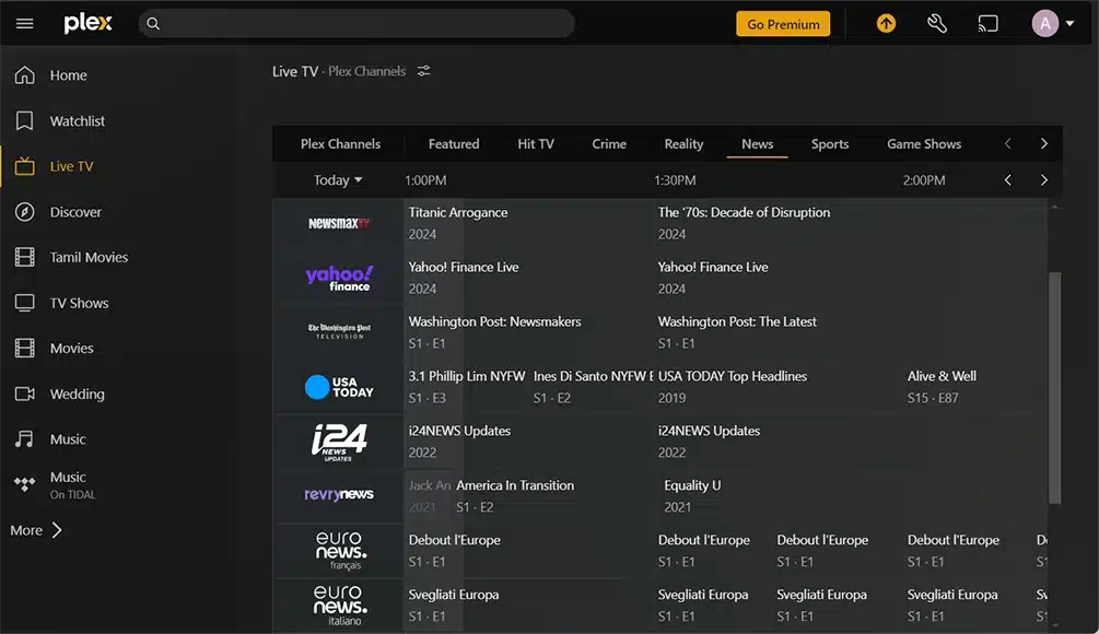 plex som bästa iptv-app för Windows