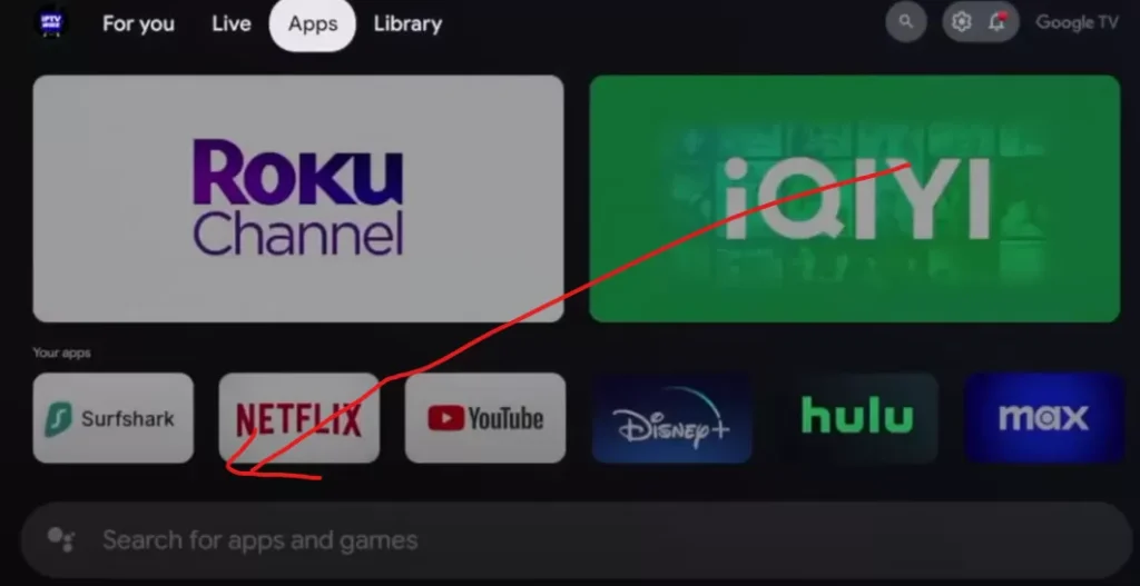 sök efter downloader app på chromecast